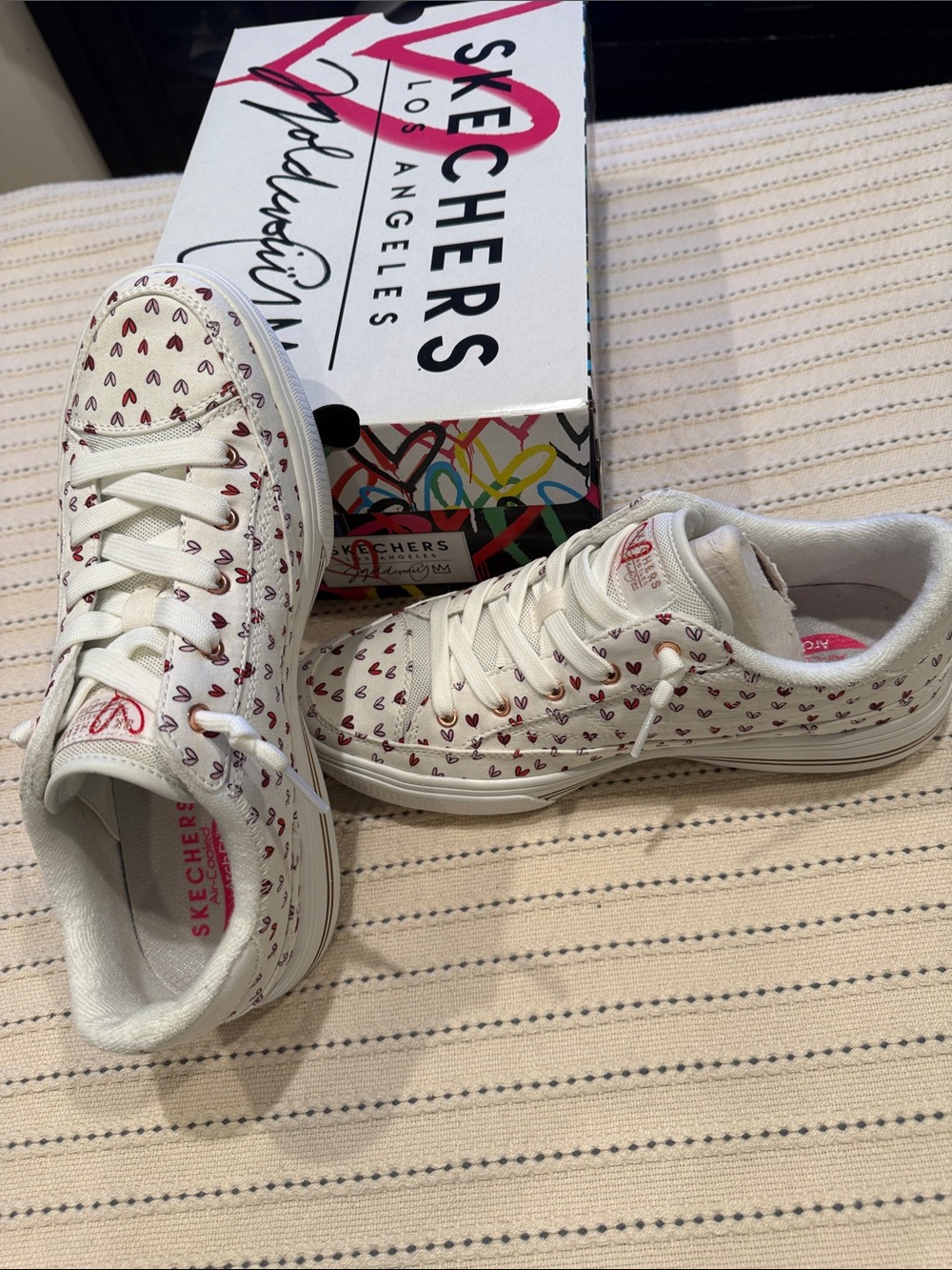 Women’s Sketchers-JGoldcrown: Arch Fit Arcade - Love On Top- Heart Sneakers